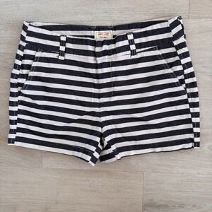 GAP Khakis 3" Stripe Shorts US 0 Black White Stretch Nautical Preppy Women's